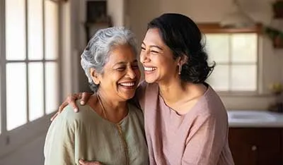 Two people discussing a document